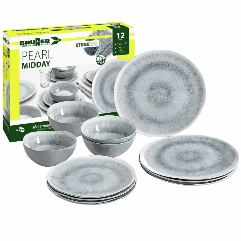 PACK VAISSELLE PEARL MELAMINE ANTIGLISSE BRUNNER