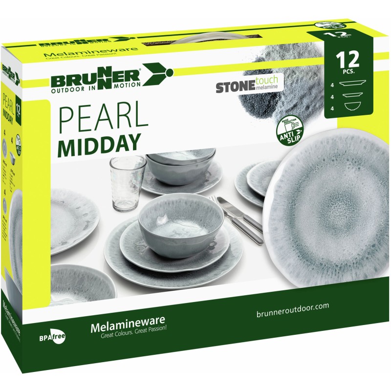 PACK VAISSELLE PEARL MELAMINE ANTIGLISSE BRUNNER