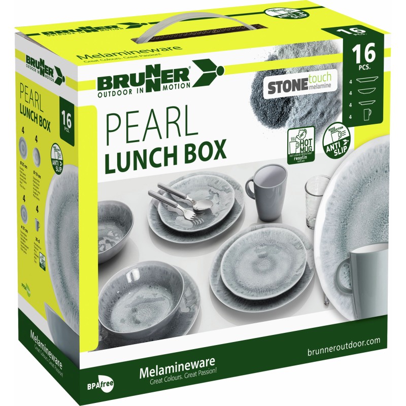 PACK VAISSELLE PEARL MELAMINE ANTIGLISSE BRUNNER