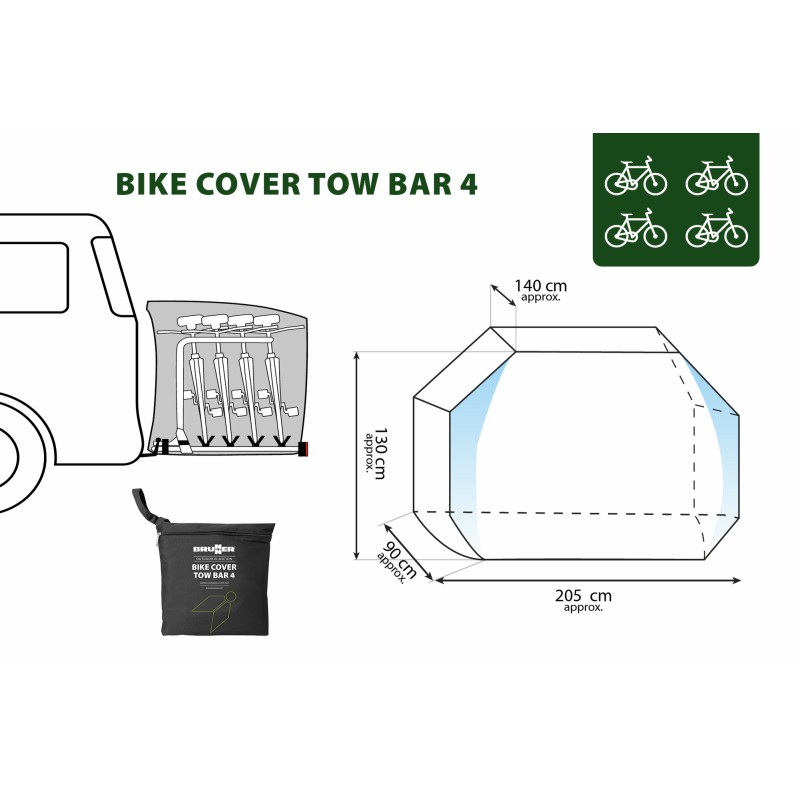 HOUSSE POUR VELOS PORTE-VELO SUR BOULE AVEC POCHE HITCH BIKE COVER BRUNNER