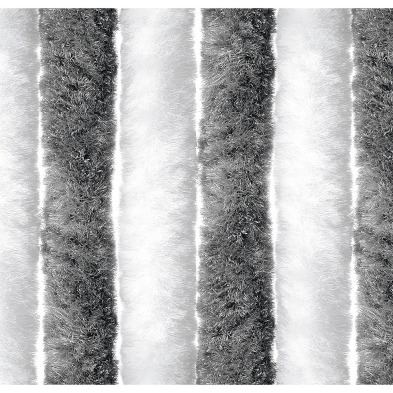 RIDEAU CHENILLE GRIS/BLANC 100 X 200