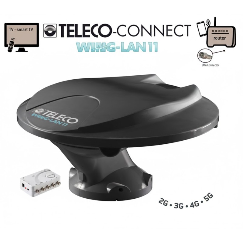 ANTENNE OMNIDIRECTIONNELLE WING-LAN11 DAB+ DVBT/T2 + ANTENNE 2G-3G-4G-5G INTEGREE