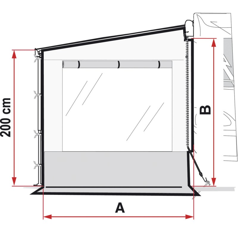 PAROI LATÉRALE SIDE W PRO SHADE DROIT - FIAMMA