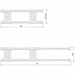 BARRE DOUBLE ANTI-CHUTE EXTENSIBLE 26-43 CM