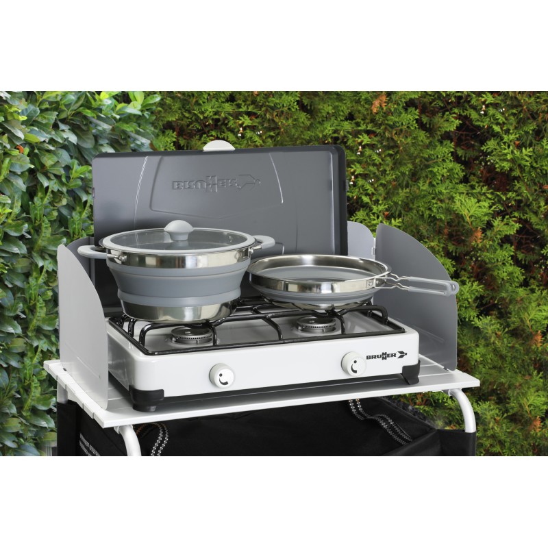 FAIT-TOUT PLIABLE VOLCANO FOLD-AWAY EN SILICONE ET INOX Ø 24 CM BRUNNER