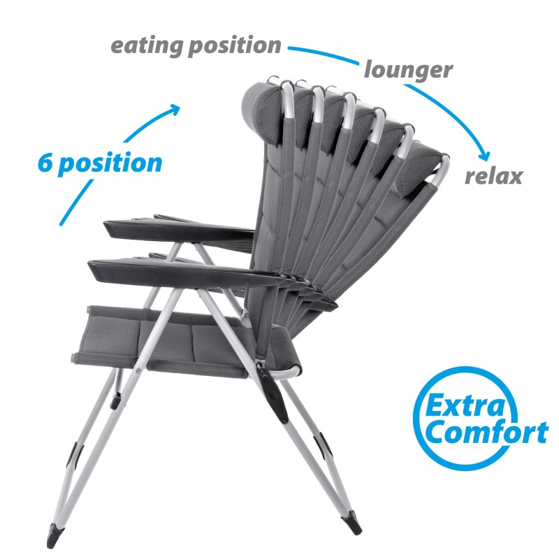 FAUTEUIL 3D ARAVEL CAMPER JUSQU’À 150 KG GRIS FONCE BRUNNER