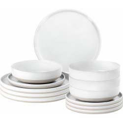 PACK VAISSELLE MIDDAY ODETTE BLANC 12 PIECES STONE TOUCH ANTIGLISSE BRUNNER